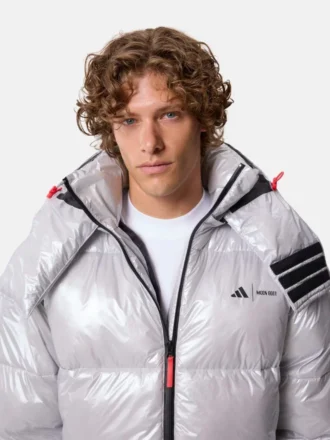 Adidas X Moon Boot Silberne Daunenjacke