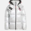 Adidas X Moon Boot Silberne Daunenjacke