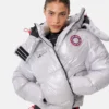 Adidas X Moon Boot Silberne Daunenjacke