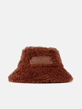 Brauner, pelziger Bucket Hat