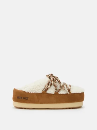 Evx Braune Mules aus Lammfell