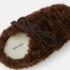 Evx Curly Mules in Dunkelbraun