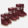 Icon Burgunderfarbene Nylonstiefel