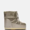 Icon Low Glance Stiefel aus platinfarbenem Satin