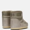 Icon Low Glance Stiefel aus platinfarbenem Satin