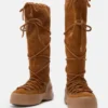 Luna Brown Suede Extra Stiefel