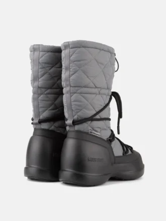 Mezzaluna Grey Quilted Hohe Stiefel