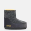 Moon Boot X Guest in Residence Icon Low Graue Strickstiefel ohne Schnürsenkel