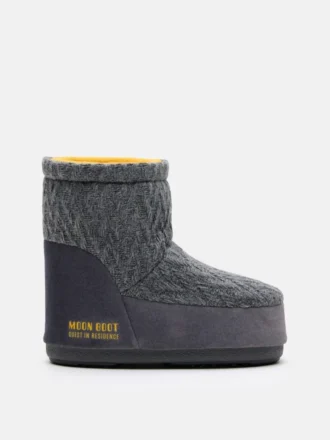Moon Boot X Guest in Residence Icon Low Graue Strickstiefel ohne Schnürsenkel
