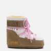 Moon Boot X Guest in Residence Icon Low Honey & White Sand Beaded Suede Stiefeletten