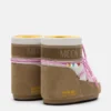 Moon Boot X Guest in Residence Icon Low Honey & White Sand Beaded Suede Stiefeletten