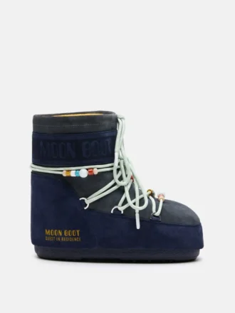 Moon Boot X Guest in Residence Icon Low Midnight & Grey Beaded Suede Stiefeletten