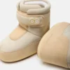 Moon Boot X Vandythepink® Icon Strap Stiefel aus beigem Wildleder